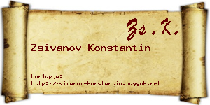 Zsivanov Konstantin névjegykártya